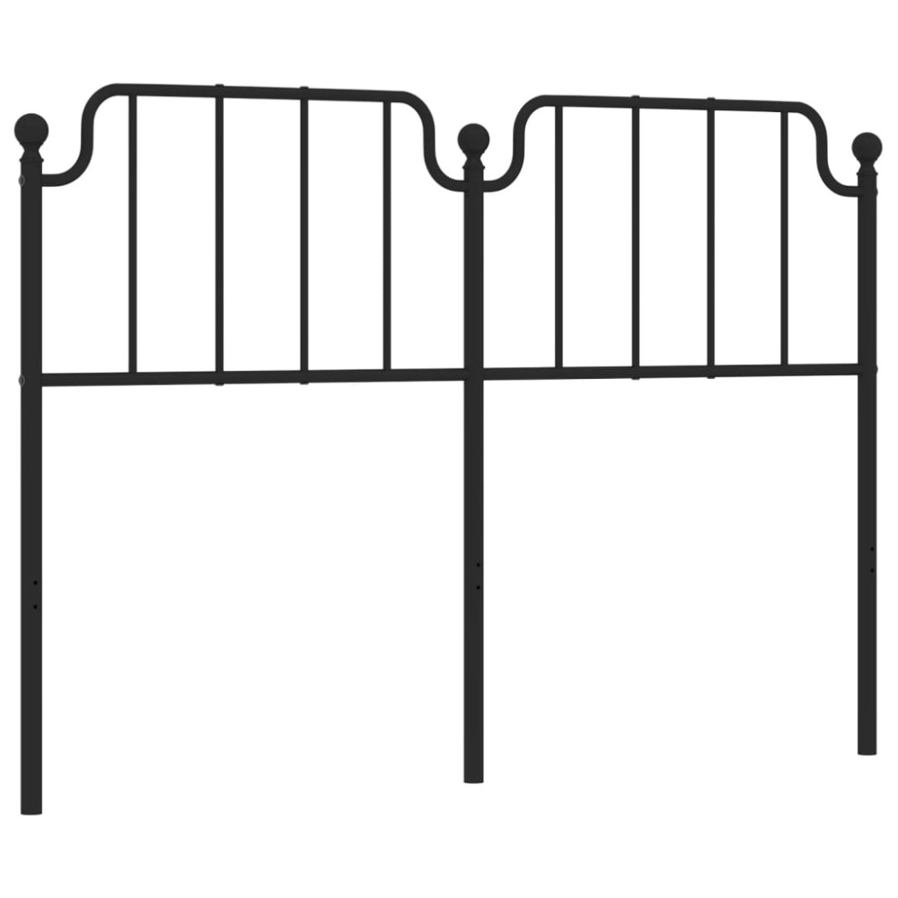 vidaXL Tăblie de pat metalică, negru, 140 cm