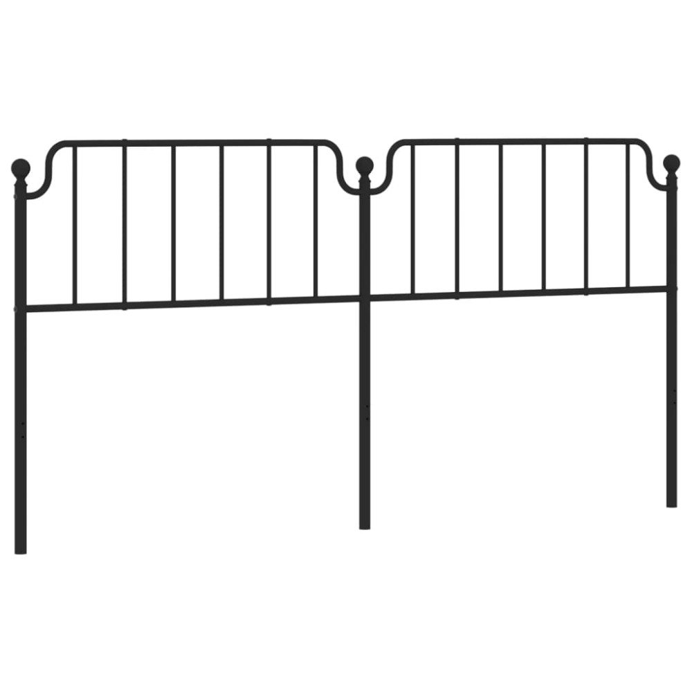 vidaXL Tăblie de pat metalică, negru, 200 cm