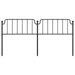 vidaXL Tăblie de pat metalică, negru, 200 cm