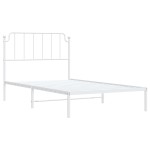 vidaXL Cadru de pat din metal cu tăblie, alb, 107x203 cm