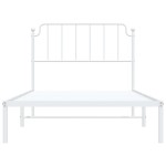 vidaXL Cadru de pat din metal cu tăblie, alb, 107x203 cm