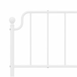 vidaXL Tăblie de pat metalică, alb, 180 cm