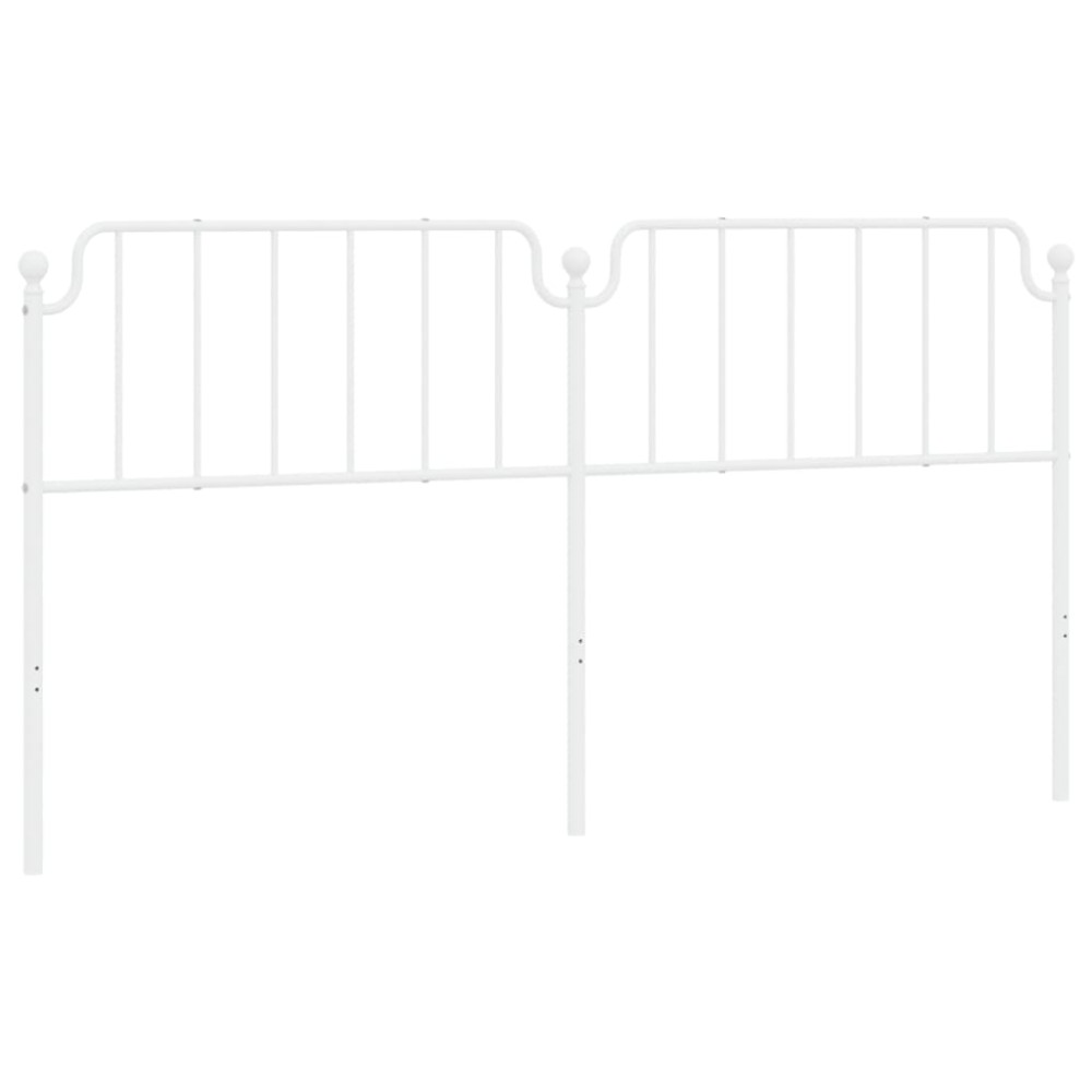 vidaXL Tăblie de pat metalică, alb, 200 cm
