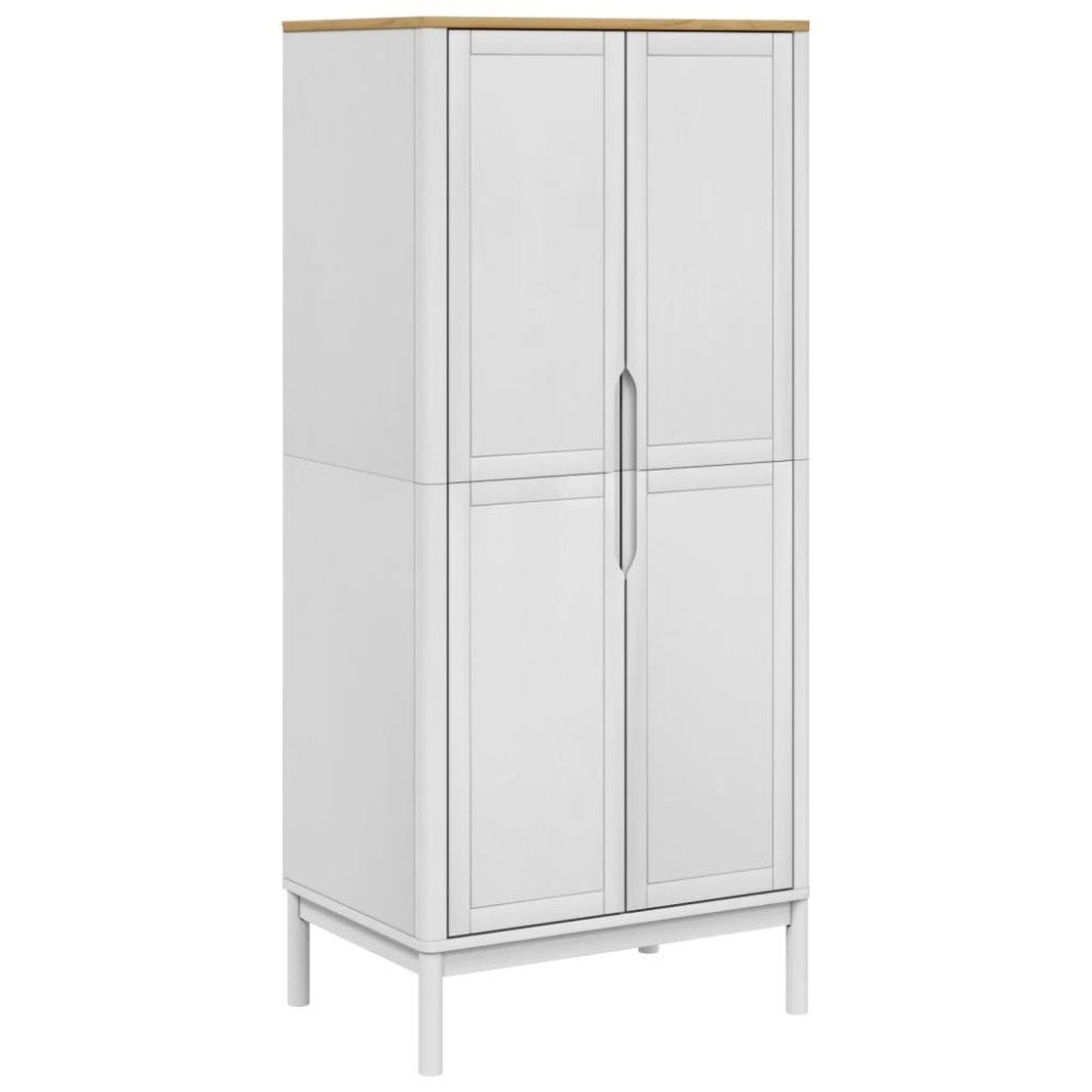 vidaXL Șifonier "FLORO", alb, 77x53x171 cm, lemn masiv pin