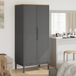 vidaXL Șifonier "FLORO", gri, 77x53x171 cm, lemn masiv pin vidaXL Șifonier "FLORO", gri, 77x53x171 cm, lemn masiv pin