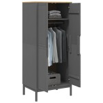 vidaXL Șifonier "FLORO", gri, 77x53x171 cm, lemn masiv pin vidaXL Șifonier "FLORO", gri, 77x53x171 cm, lemn masiv pin