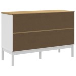 vidaXL Comodă cu sertare „FLORO”, alb, lemn masiv de pin vidaXL Comodă cu sertare „FLORO”, alb, lemn masiv de pin