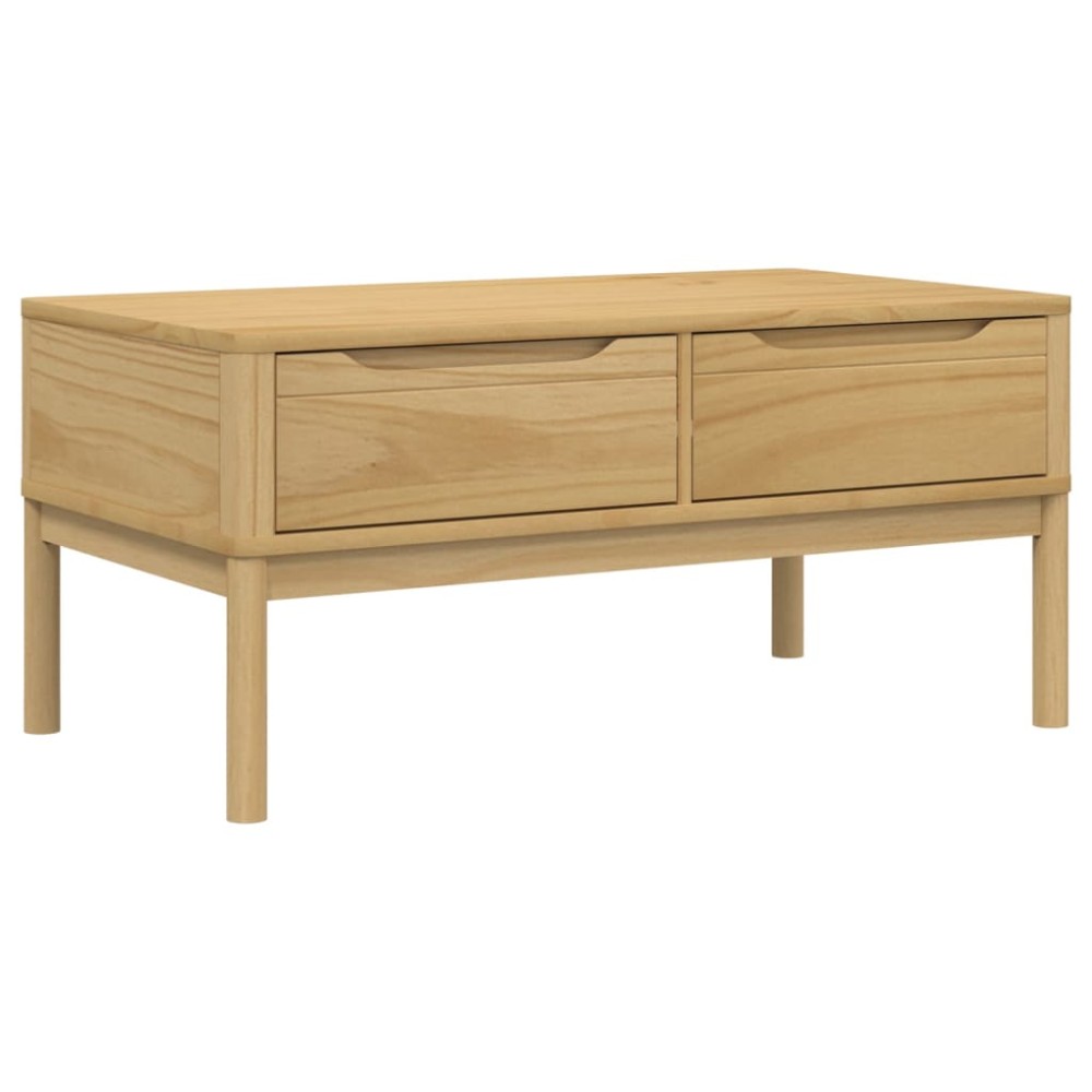 vidaXL Măsuță cafea "FLORO", maro ceruit 99x55,5x45 cm lemn masiv pin