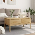 vidaXL Măsuță cafea "FLORO", maro ceruit 99x55,5x45 cm lemn masiv pin vidaXL Măsuță cafea "FLORO", maro ceruit 99x55,5x45 cm lemn masiv pin