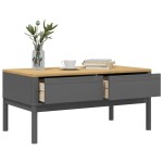 vidaXL Măsuță cafea "FLORO", gri, 99x55,5x45 cm lemn masiv pin vidaXL Măsuță cafea "FLORO", gri, 99x55,5x45 cm lemn masiv pin