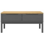 vidaXL Măsuță cafea "FLORO", gri, 99x55,5x45 cm lemn masiv pin vidaXL Măsuță cafea "FLORO", gri, 99x55,5x45 cm lemn masiv pin