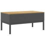 vidaXL Măsuță cafea "FLORO", gri, 99x55,5x45 cm lemn masiv pin vidaXL Măsuță cafea "FLORO", gri, 99x55,5x45 cm lemn masiv pin