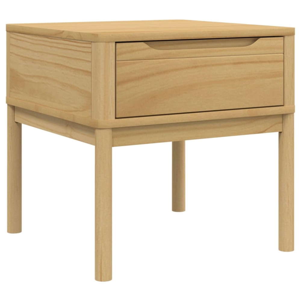 vidaXL Măsuță de veioză FLORO maro ceară 55x55x54 cm lemn masiv pin