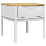 vidaXL Măsuță de veioză FLORO alb 55x55x54 cm lemn masiv pin vidaXL Măsuță de veioză FLORO alb 55x55x54 cm lemn masiv pin