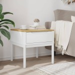 vidaXL Măsuță de veioză FLORO alb 55x55x54 cm lemn masiv pin vidaXL Măsuță de veioză FLORO alb 55x55x54 cm lemn masiv pin