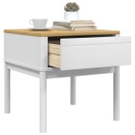 vidaXL Măsuță de veioză FLORO alb 55x55x54 cm lemn masiv pin vidaXL Măsuță de veioză FLORO alb 55x55x54 cm lemn masiv pin