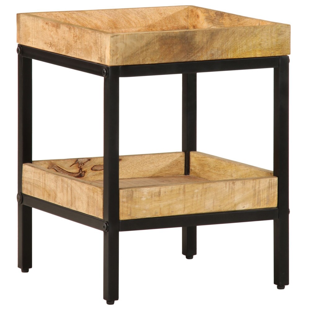 vidaXL Masă laterală cu raft Maro 35 x 35 x 45 cm Lemn masiv de mango