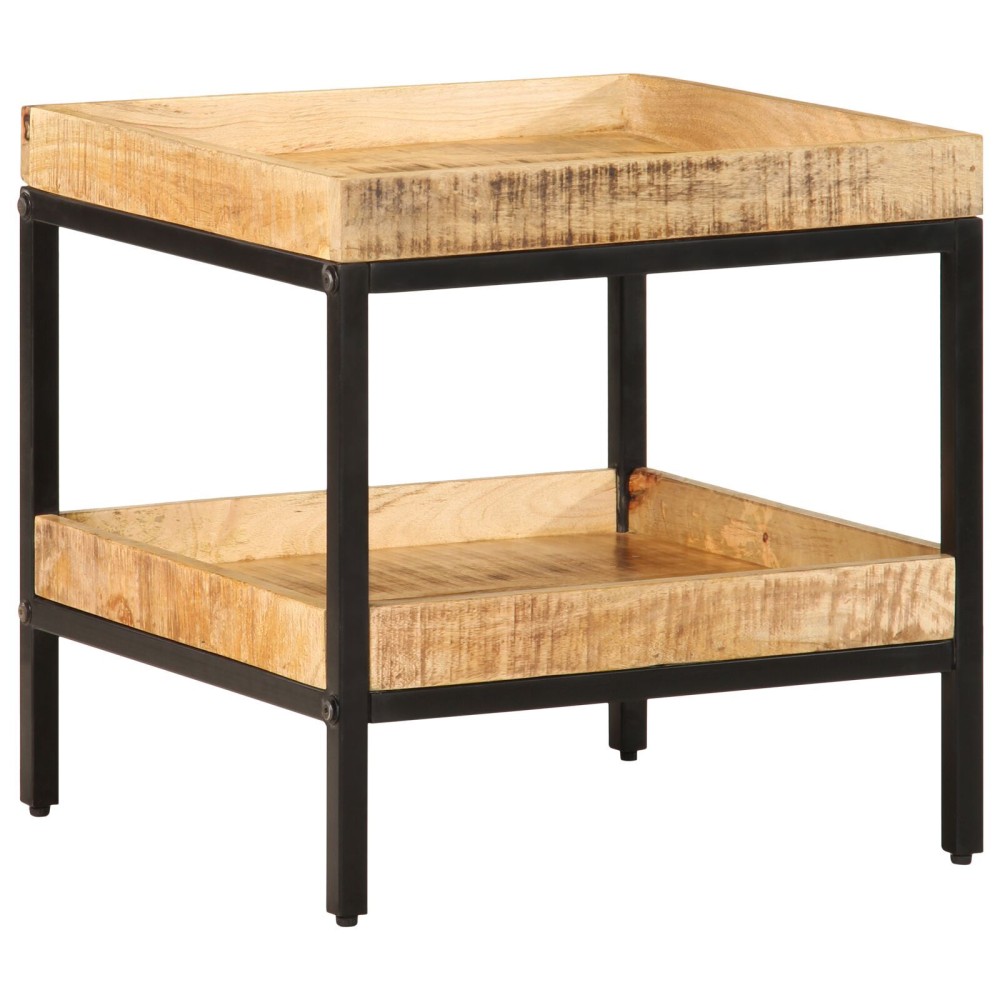 vidaXL Masă laterală cu raft Maro 45 x 45 x 45 cm Lemn masiv de mango