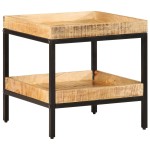vidaXL Masă laterală cu raft Maro 45 x 45 x 45 cm Lemn masiv de mango vidaXL Masă laterală cu raft Maro 45 x 45 x 45 cm Lemn masiv de mango