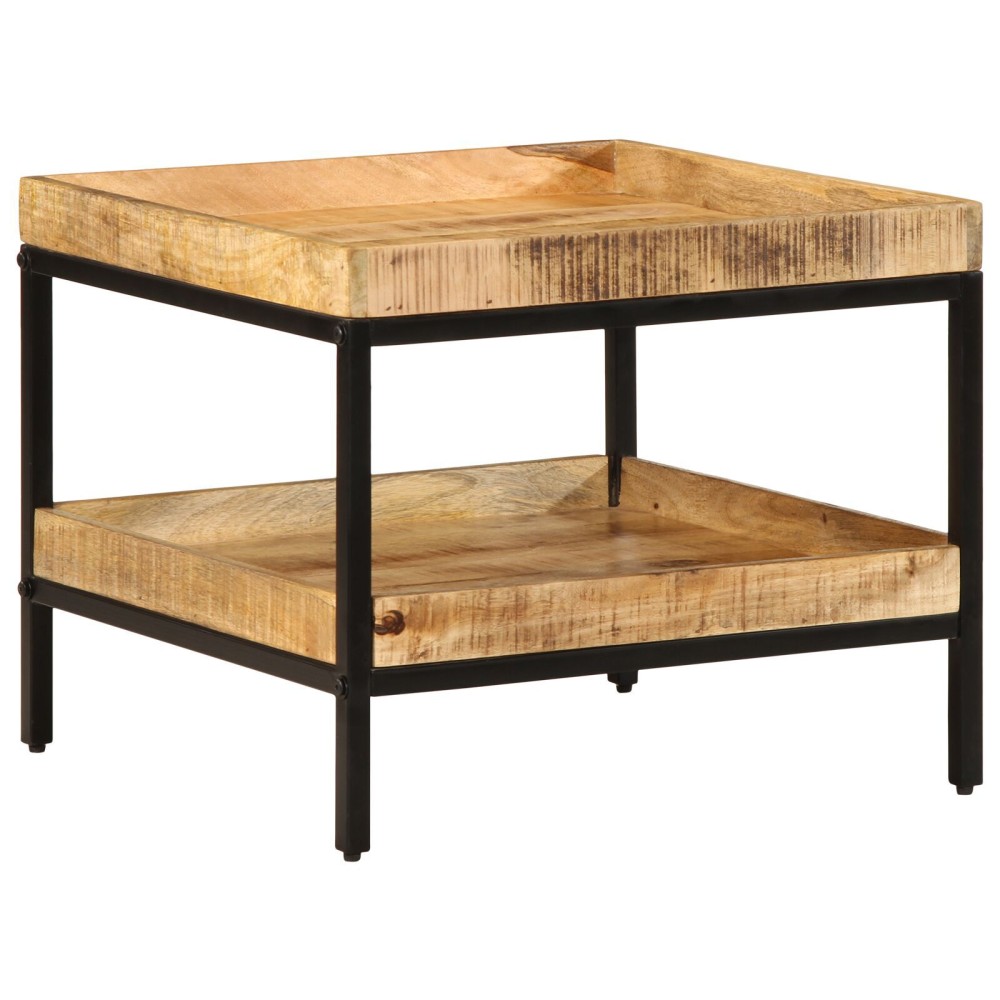 vidaXL Masă laterală cu raft Maro 55 x 55 x 45 cm Lemn masiv de mango