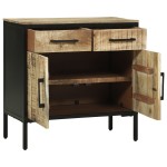 vidaXL Bufet 70x35x70 cm Lemn Solid Brut Mango vidaXL Bufet 70x35x70 cm Lemn Solid Brut Mango