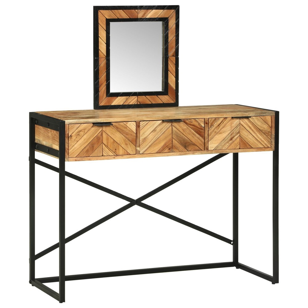 vidaXL Masă de toaletă cu oglindă 100x40x120 cm Lemn masiv de acacia