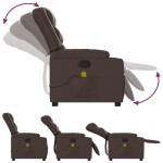 vidaXL Fotoliu de masaj rabatabil, maro, piele ecologică