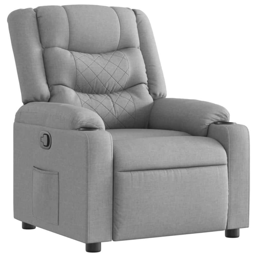 vidaXL Fotoliu rabatabil, gri deschis, material textil