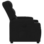 vidaXL Fotoliu rabatabil, negru, material textil vidaXL Fotoliu rabatabil, negru, material textil