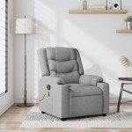 vidaXL Fotoliu de masaj rabatabil, gri deschis, textil