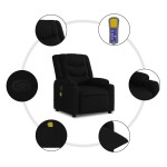 vidaXL Fotoliu de masaj rabatabil, negru, material textil
