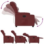 vidaXL Fotoliu rabatabil, roșu vin, piele ecologică vidaXL Fotoliu rabatabil, roșu vin, piele ecologică