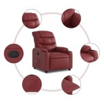 vidaXL Fotoliu rabatabil, roșu vin, piele ecologică vidaXL Fotoliu rabatabil, roșu vin, piele ecologică