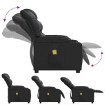 vidaXL Fotoliu rabatabil cu masaj, negru, piele ecologică