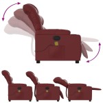 vidaXL Fotoliu de masaj rabatabil, roșu vin, piele ecologică vidaXL Fotoliu de masaj rabatabil, roșu vin, piele ecologică