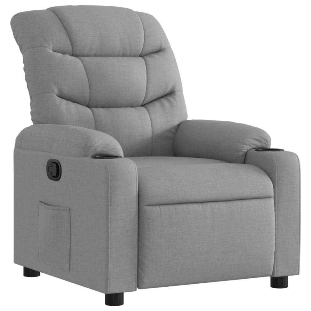 vidaXL Fotoliu rabatabil, gri deschis, material textil