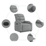vidaXL Fotoliu rabatabil, gri deschis, material textil