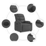 vidaXL Fotoliu rabatabil, gri închis, material textil