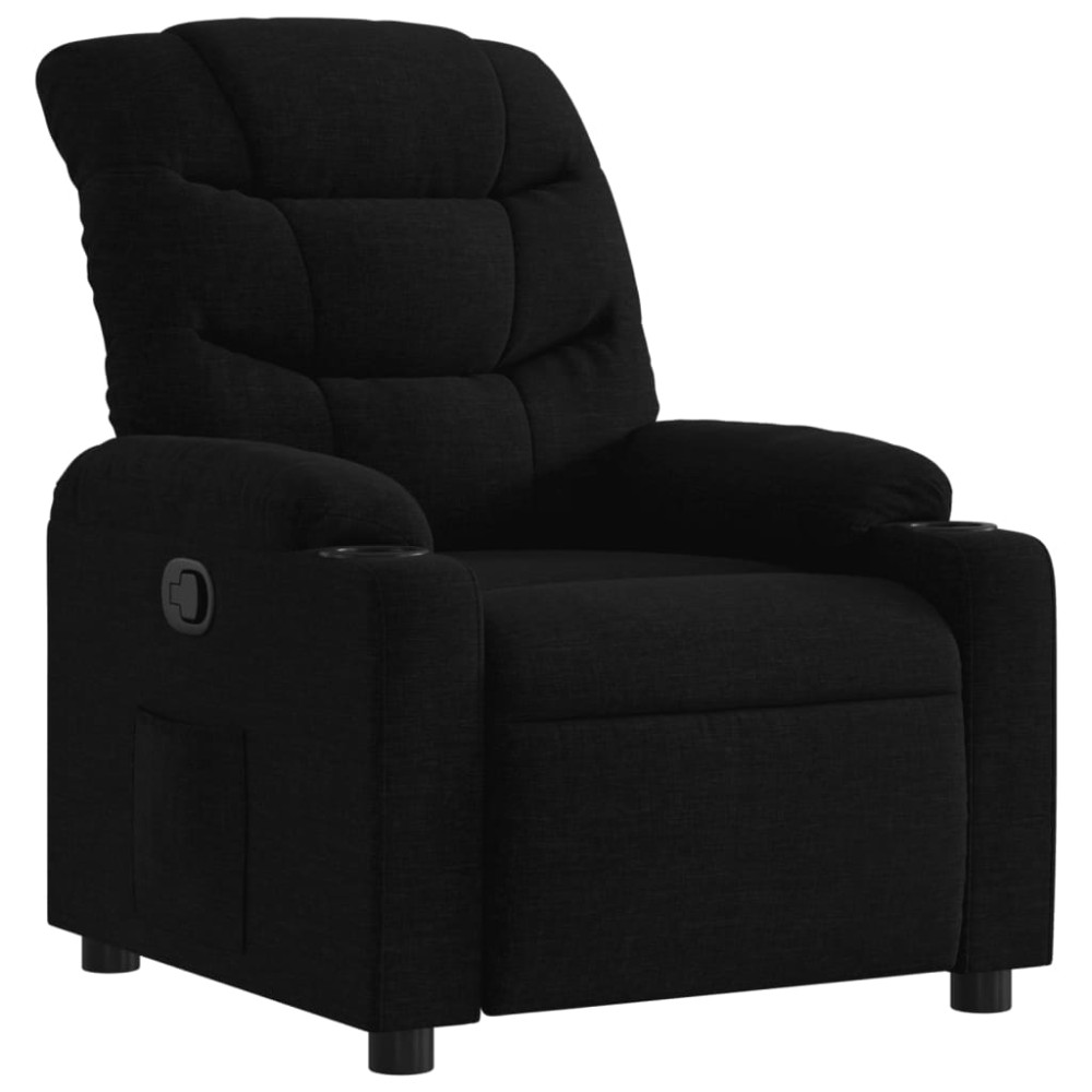 vidaXL Fotoliu rabatabil, negru, material textil