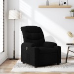vidaXL Fotoliu rabatabil, negru, material textil vidaXL Fotoliu rabatabil, negru, material textil