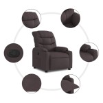 vidaXL Fotoliu rabatabil, maro închis, material textil