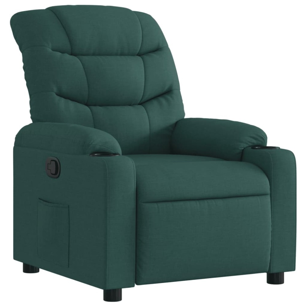 vidaXL Fotoliu rabatabil, verde închis, material textil