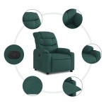 vidaXL Fotoliu rabatabil, verde închis, material textil vidaXL Fotoliu rabatabil, verde închis, material textil