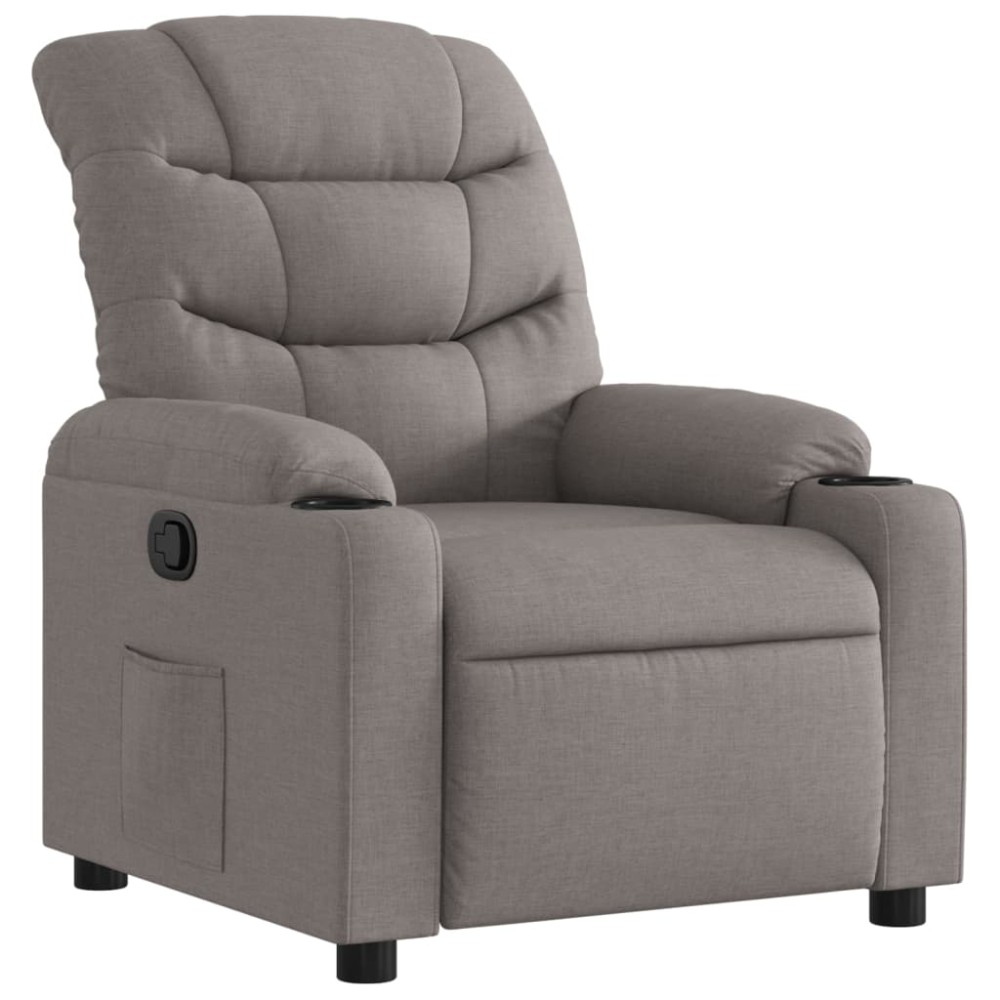 vidaXL Fotoliu rabatabil, gri taupe, material textil