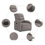 vidaXL Fotoliu rabatabil, gri taupe, material textil