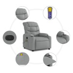 vidaXL Fotoliu de masaj rabatabil, gri deschis, textil