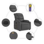 vidaXL Fotoliu de masaj rabatabil, gri închis, material textil vidaXL Fotoliu de masaj rabatabil, gri închis, material textil