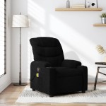 vidaXL Fotoliu de masaj rabatabil, negru, material textil vidaXL Fotoliu de masaj rabatabil, negru, material textil