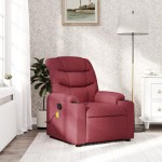 vidaXL Fotoliu de masaj rabatabil, roșu vin, material textil vidaXL Fotoliu de masaj rabatabil, roșu vin, material textil