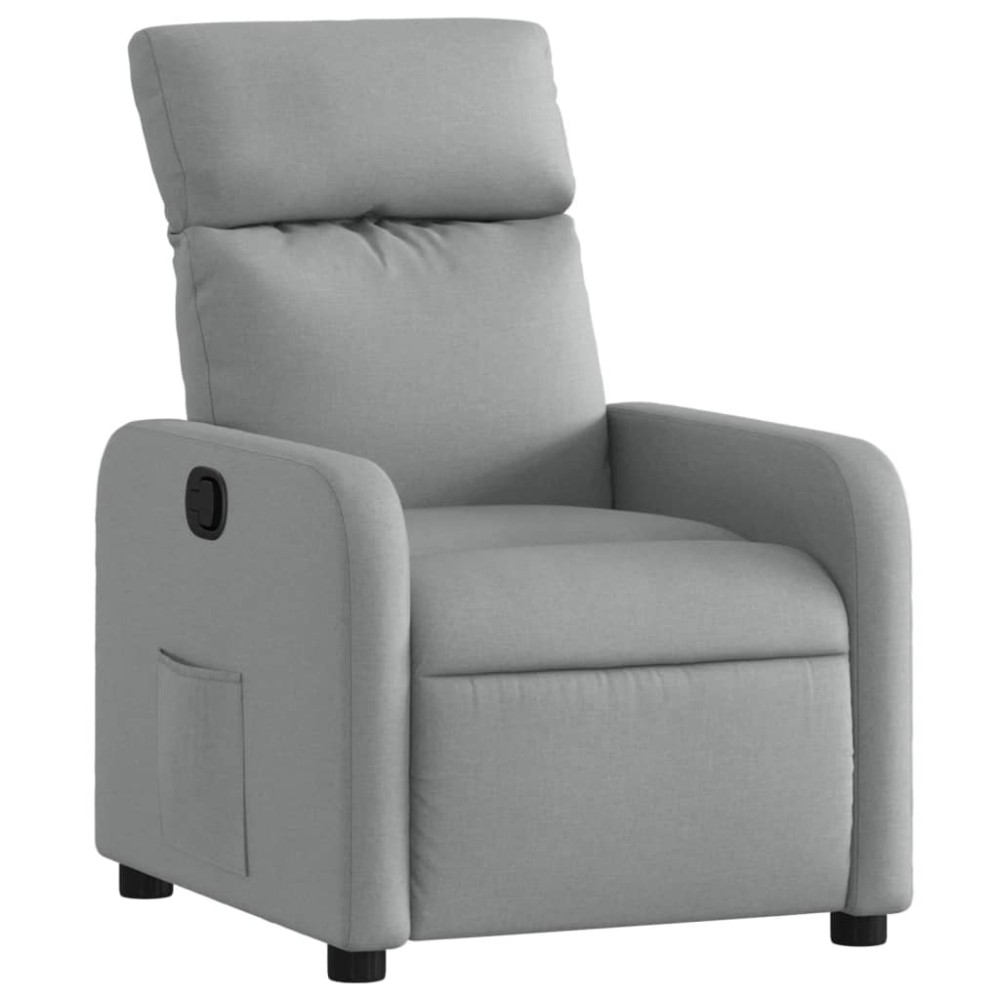 vidaXL Fotoliu rabatabil, gri deschis, material textil